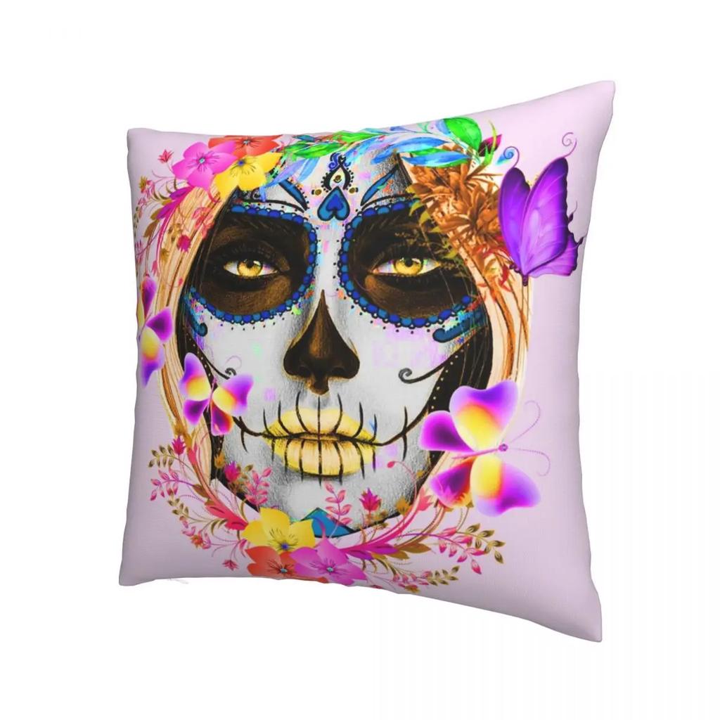 Catrina Mexican Sugar Skull Lady Pillowcase Printing Polyester Cushion Cover Decor Throw Pillow Case Cover Home Wholesale