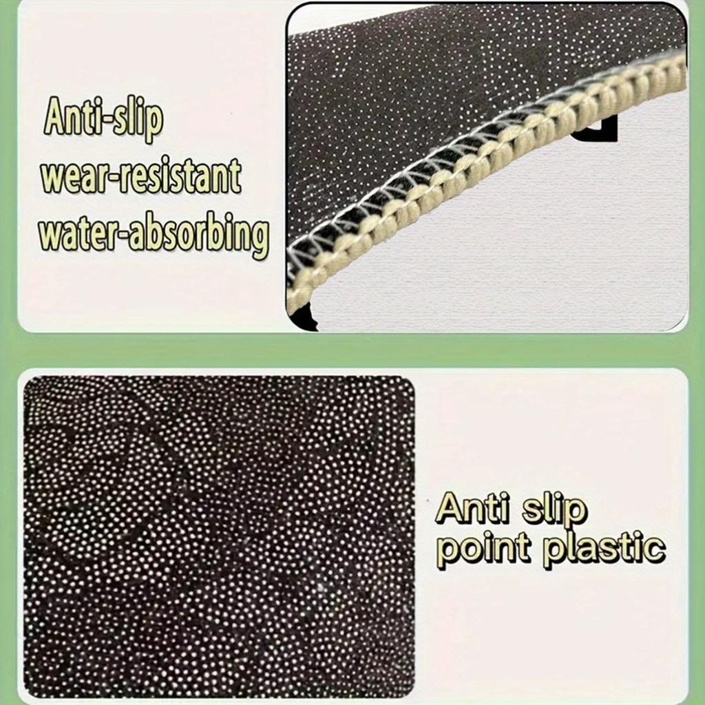 1pc Whisker Wonders Cat Design Door Mat, Polyester Entrance Rug with Anti-Slip Backing, Hand Washable, for Kitchen, Bedroom, Bat