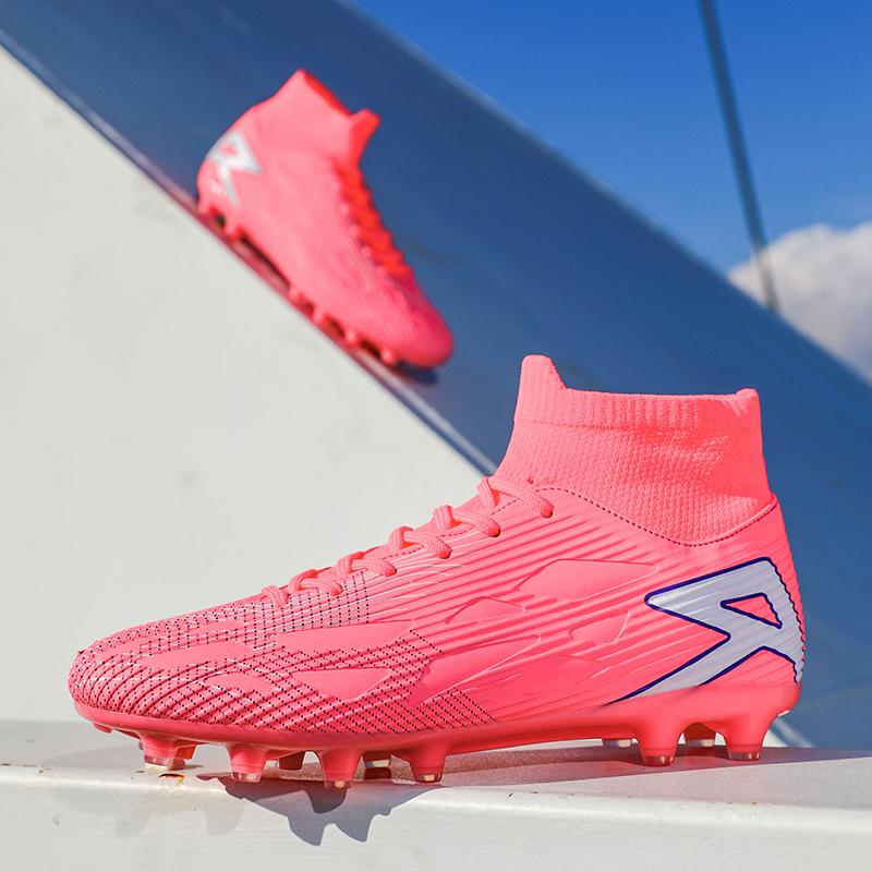 Rubber Sole Sports Footwear And Bag Accessories  Hombre High Top Football Boots Men's Summer Training Competition Shoes