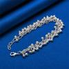 925 Sterling Silver 8-inch Exquisite Frosted Bead Fashion Bracelet for Women's Wedding Party Jewelry Accessories