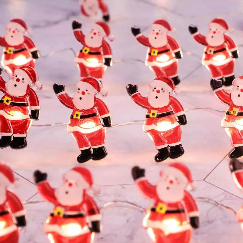 Snowflake Elk Santa Claus LED Garland String Lights Christmas Tree Decoration New Year Home Fairy Light