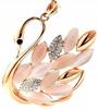 Long Gold Swan Necklace Cubic Zirconia Retro Women's