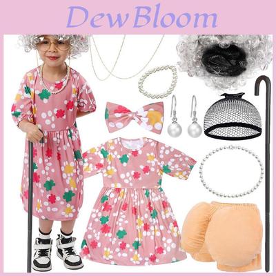 Elderly Granny Grandpa Costume For Childrens Stage Performance Kids Dress Up Play