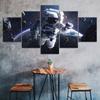 Space Astronaut Cosmos Planet Earth Scenery 5 Piece Five Panel Wall Canvas Print Modern Art Poster Home Decor Gift For Him For Her