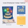 3D Pop-up Birthday Cake Greeting Card with Customizable Message and Logo for Employees and Customers