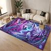 Wolf Theme Soft Crystal Velvet Rug Custom Name & Text Print Non Slip Floor Rug for Bedroom Living Room