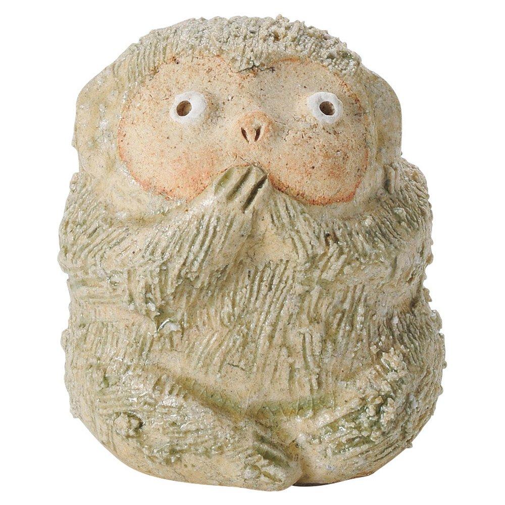 

Shigaraki ware Hechimon rough clay ornament Say no evil