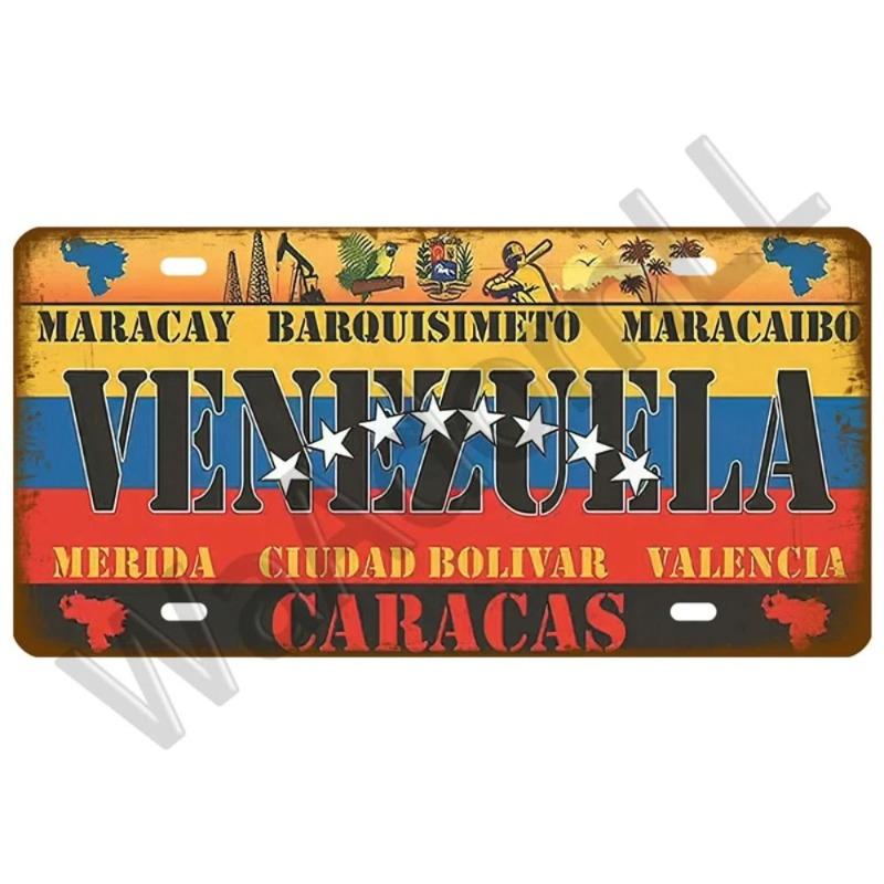 Retro Car 2D Metal Sign, Aluminum Wall Decor 15x30cm