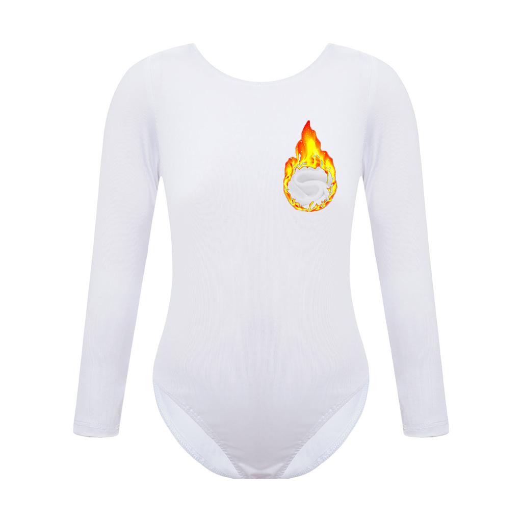 Body cu maneci lungi căptușit cu fleece pentru fete, maieu, culoare uni, pentru dans, gimnastică, balet, încălzire