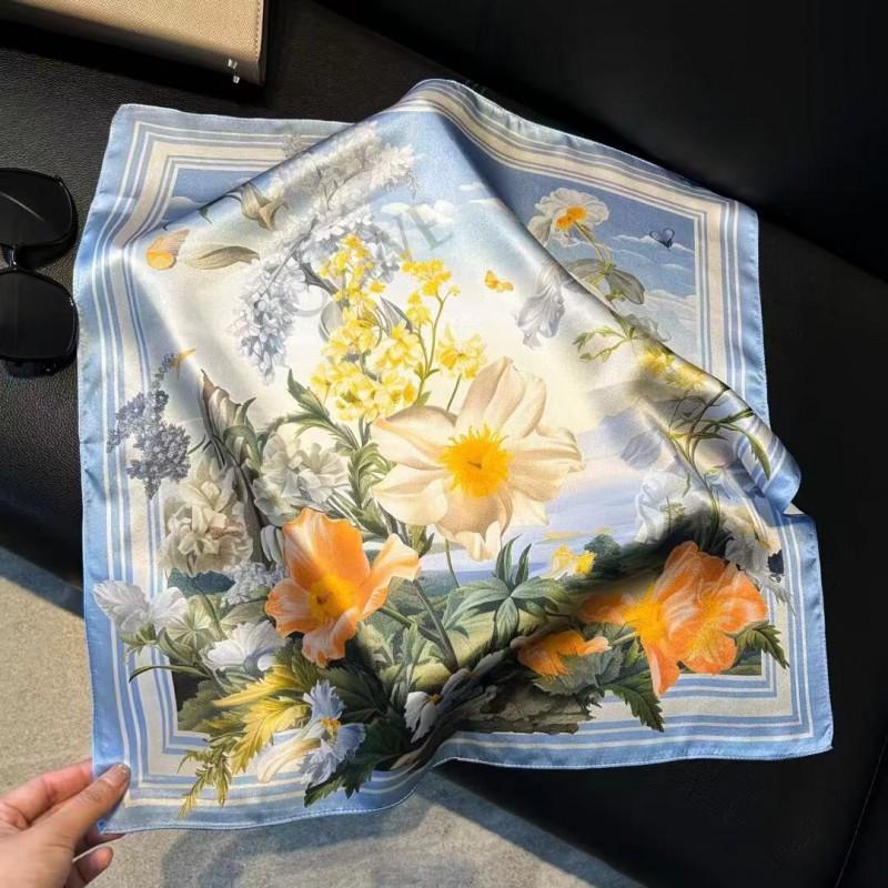 Silk Scarf Women 53x53cm Pure Mulberry Square Shawl Elegant Chinese Style Lightweight Fashion Accessory