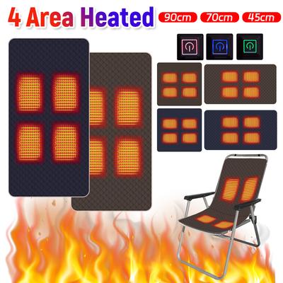 3 Levels of Heat Camping Mat 4 Heating Zones Rechargeable Non-Slip Heated Mat for Winter Stadium Indoor Outdoor Sports Beach