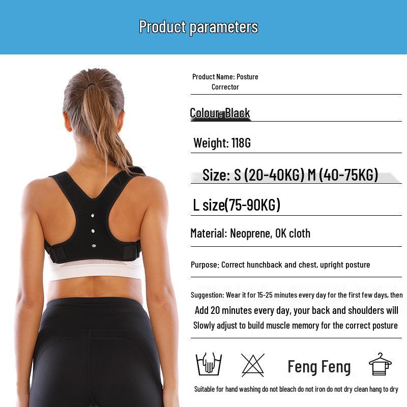 Unisex Adjustable Breathable Posture Corrector for Hunchback Support