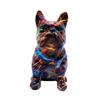 Mini Painted Bulldog Statue Kawaii Colorful Dog Statue Graffiti French Bulldog Statue  Bedroom
