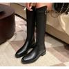 Black Elegant with Low Heels Shoes for Woman Long Brown Women's Boots Winter Knee High Shaft Stylish Lastest Price Goth Boots