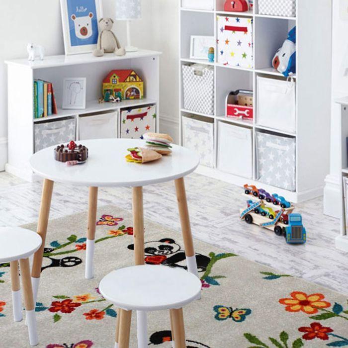 Kids Rug Woolly Touch Printed Little Pandas White 100x150