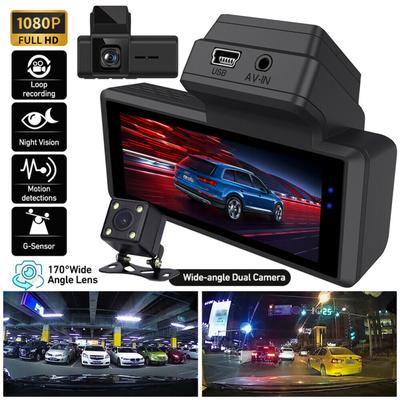 Gizli Sürüş Kaydedici 3,16 inç Ekran Hd 1080p Ön ve Arka Çift Kayıtlı Araba Dvr'ı Gece Görüşü