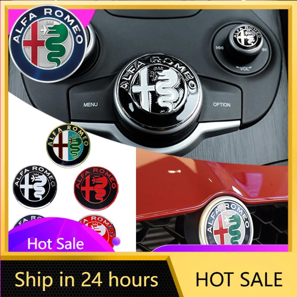 Autoaufkleber Für Alfa Romeo 1 Stück Auto Frontgrill Emblem Abdeckungen Aufkleber Mittelkonsolenknopf Innenaufkleber Für Alfa Romeo Sporti