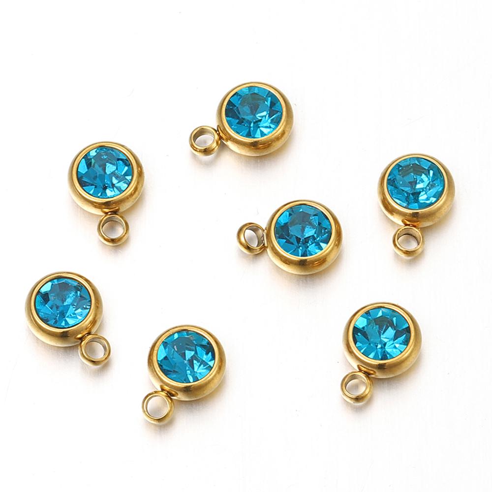 20pcs Stainless Steel Rhinestone Beads Transparent Clear Crystal Charms Pendants for Jewelry Making DIY Necklace Bracelet Charms