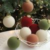 6pcs Set 8CM Size Christmas Ball Decoration Plastic Velvet Balls Flock Colored Christmas Tree Pendant Party Wedding Gifts