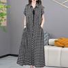Plaid Dress Women's Summer New Loose Large Size Temperament Casual and Thin Short-sleeved Shirt Skirt