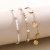 14K Gold Crystal Teardrop Pendant Tassel Bracelet & Anklet Set