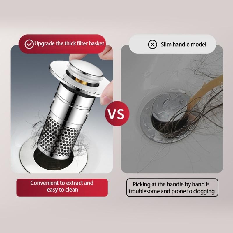 Practical Bathtubs Drain Stoppers And Drain Collector Bounces Designs Without Clog Filter Basket Accessory for Drain