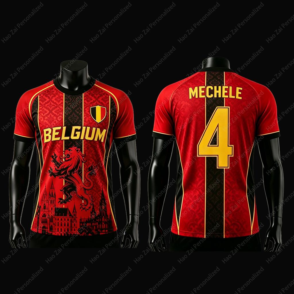 Maglie/T-shirt da tifoso della Nazionale del Belgio 2026—De Bruyne #7 Trossard #10 Lukaku #9: Top Sportivi e Casual per Bambini, Adulti e Unisex