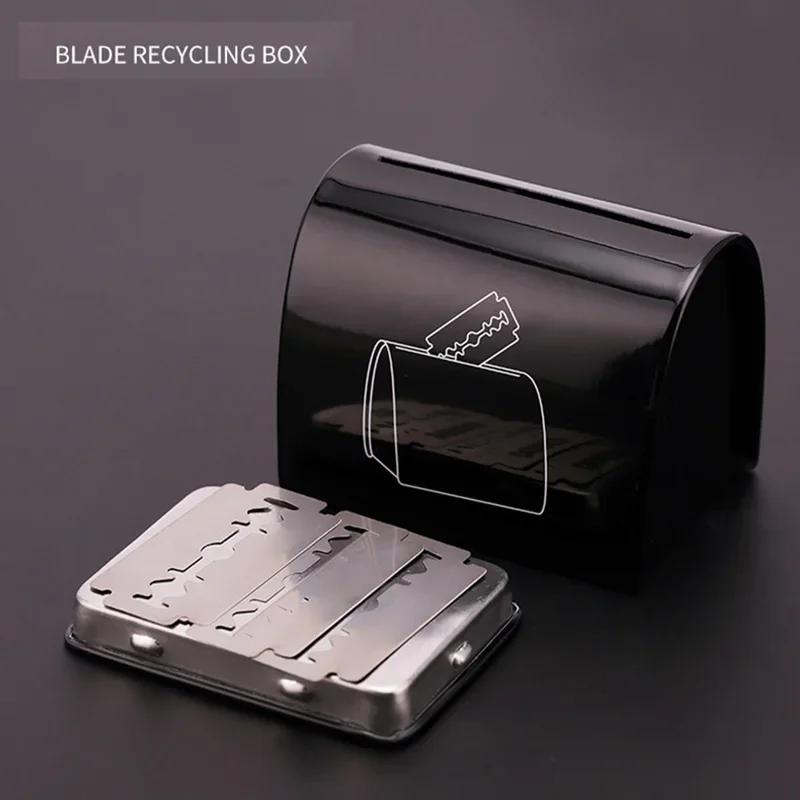 Mini Razor Blades Disposal Case Razor Blade Recycling Boxes Trash Can Needle Tube Trash Collector Organizer Barber Accessories