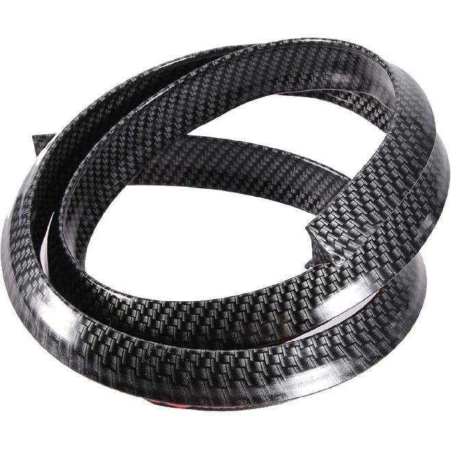KIMISS Car Wheel Tires Eyebrow Strip, 150cm Universal Carbon Fiber Fender Flares Car Wheel Arch Eyebrows Protect Anti scratch Pad