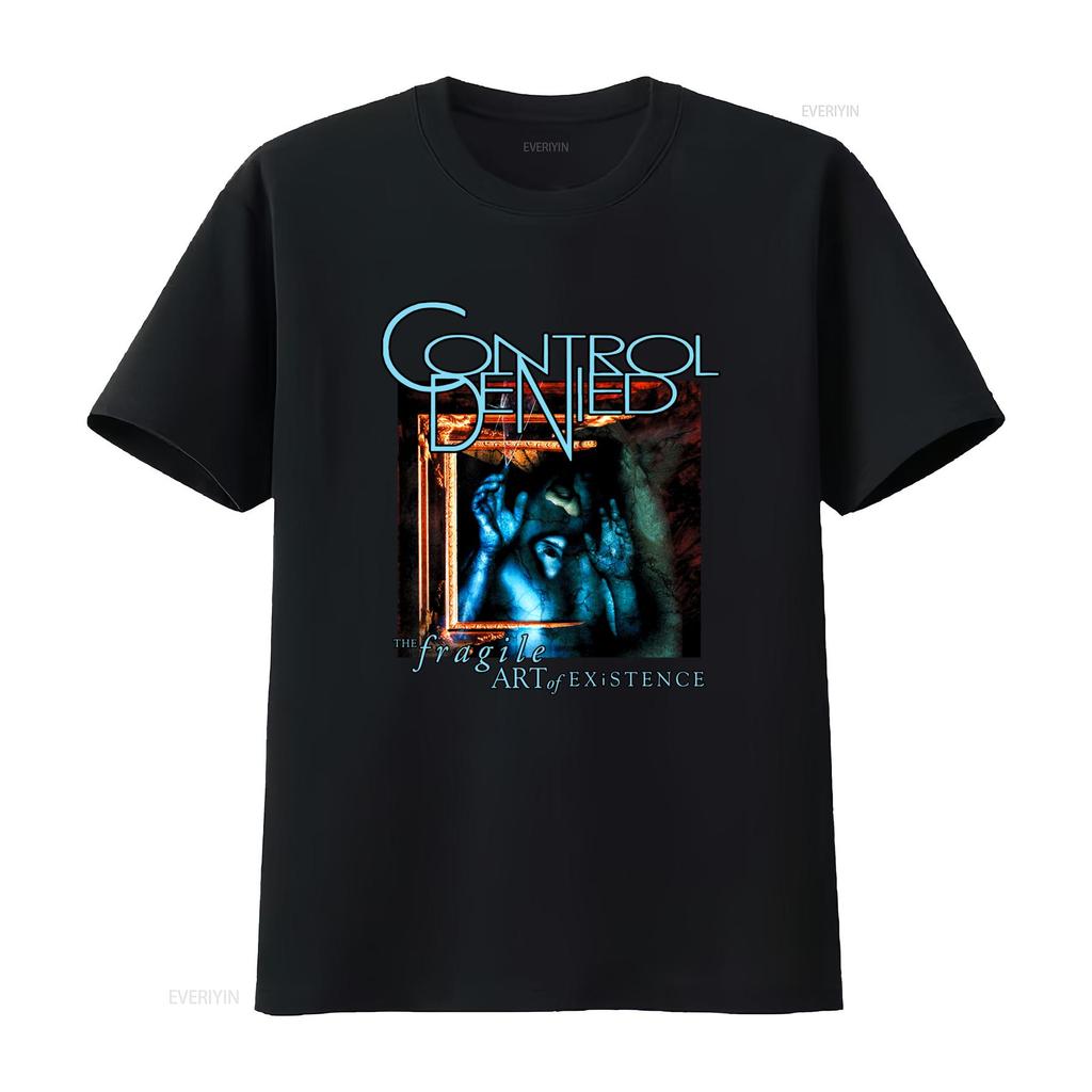 CONTROL DENIED The Fragile Art of Existence T Shirt for Rock Band Fans Vintage Washed Unisex Homme Breathable Casual Soft
