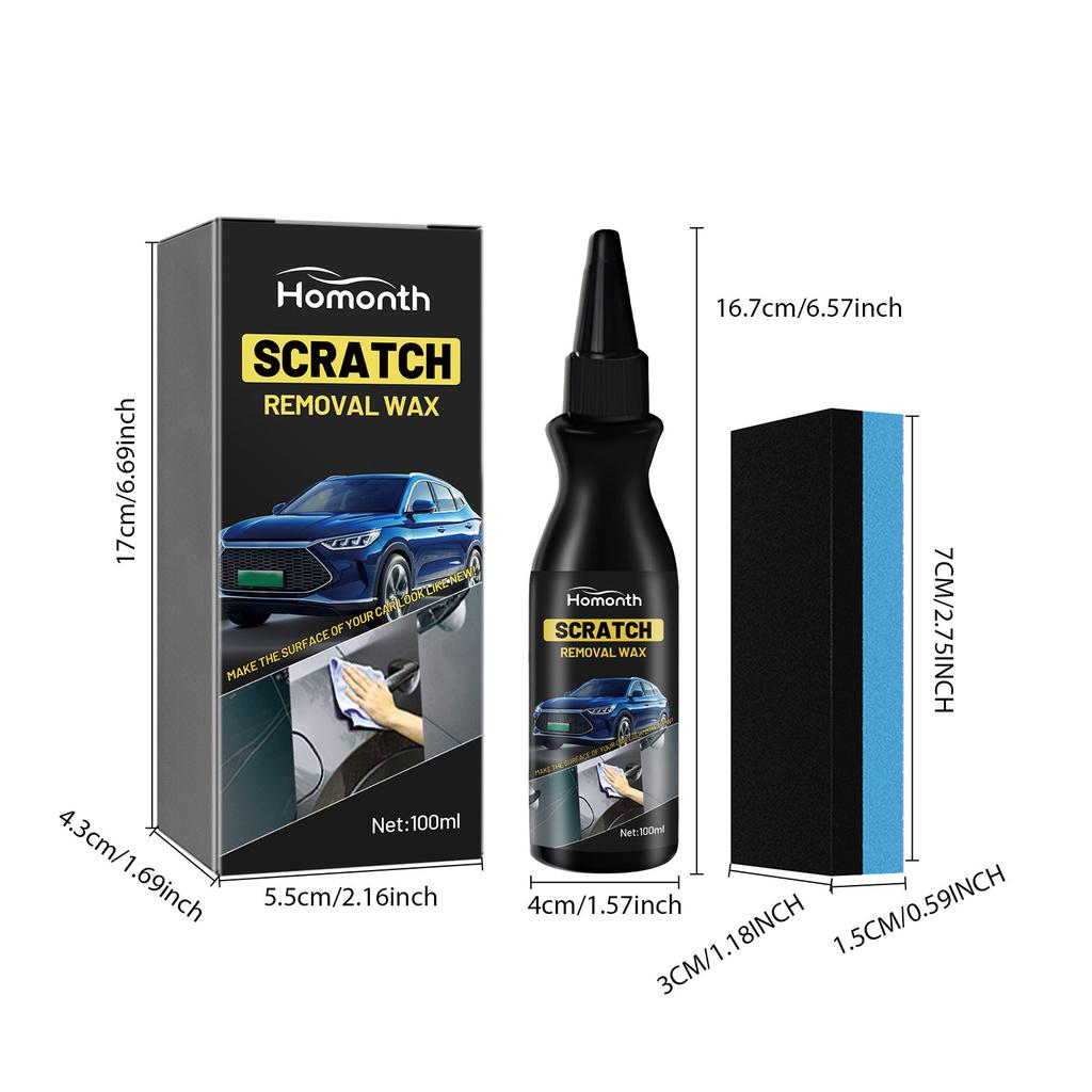 Homonth Scratch Cream Car Repair Care Paint Maintenance Refurbishment Cleaning Brightening Car Scratch Care Cream Less