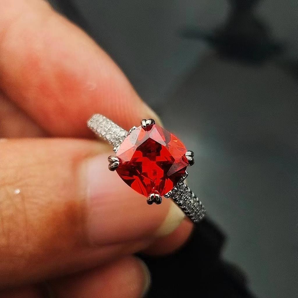 Bague Carrée Zir*****Pen Tendance Mode Femme Bijou Bague Carrée Grosse Polyvalente