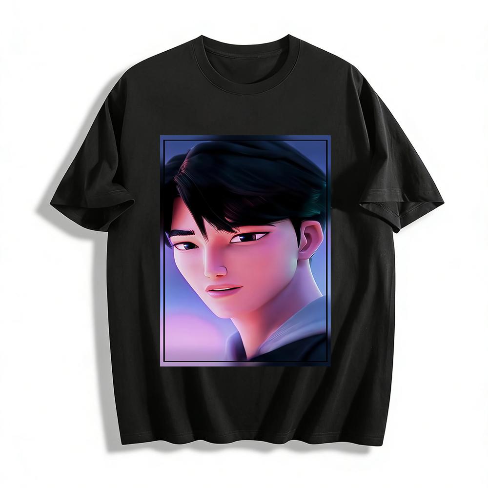 

Korean Style Anime Handsome Hero Printed T-shirt Trendy Personalized Anime Peripheral Top For Men And Women Pure cotton T-shirt XXS