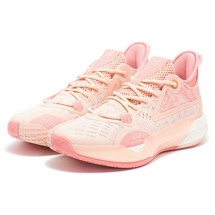 361 Zen 5 REN MIN BRAVO Low Top Performance Basketball Shoes Men's Soft Pink 572331101-7