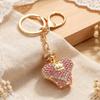 Portachiavi Ciondolo Strass Intarsiati Design Flacone di Profumo Portachiavi con Moschettone Fascino per Borsa Accessorio per Zaino
