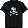 Vintage Jolly Roger Skull Crossbones Pirate Skeleton Retro T-Shirt