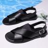 Men's Plus Size Leopard Print Non-Slip Sandals: Breathable, Versatile, and Fashionable Beach Shoes for Summer