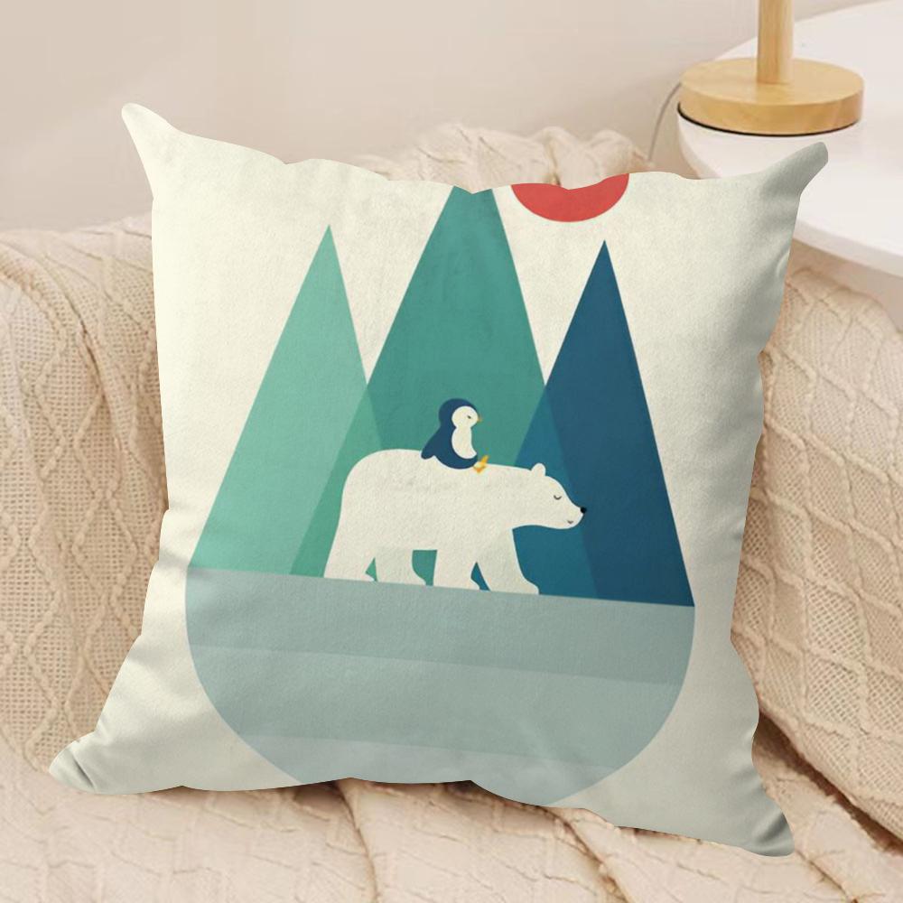 Simple Nordic Modern Anime Cushion Cover Soft Plush DoubleSided Pillow Cover Cozy Sofa Cushion Case Living Room Home Gift