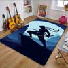 Ninja Silhouette In Moonlight Patterned Carpet, Non Slip Mat Suitable for Living Room and Bedroom Sofas