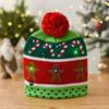 Winter new LED lights Christmas knitted hats men's and women's wool hats Holiday party warm ball hats