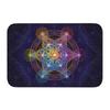 VIKAMA Bohemian Mandala Flower of Life Doormat Non Slip Waterproof Entry Floor Rug Blue Gold Sacred Pattern Home Decor