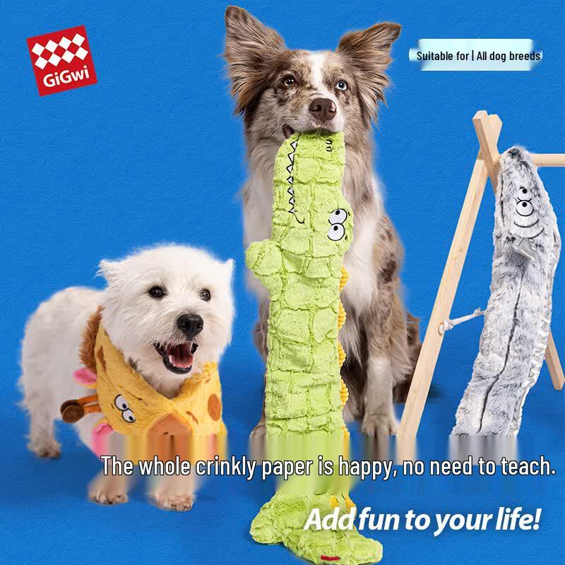 GiGwi Ultra-Long Plush Dual-Sound Dog Chew Toy