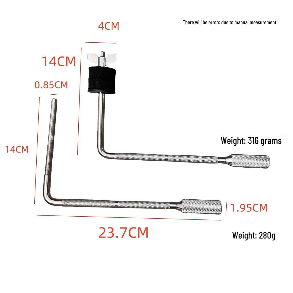 Single Ball Clamp Drum Rack Hardware with L-Shaped Hanging Bracket and Thickened Tom-Tom Stand Column.
