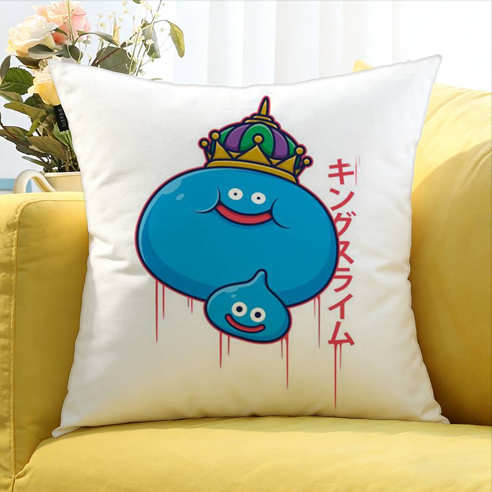 Cartoon Slime Dragon Quest World Various Sizes Square Pillow Case For Car Home Bedchamber Decor