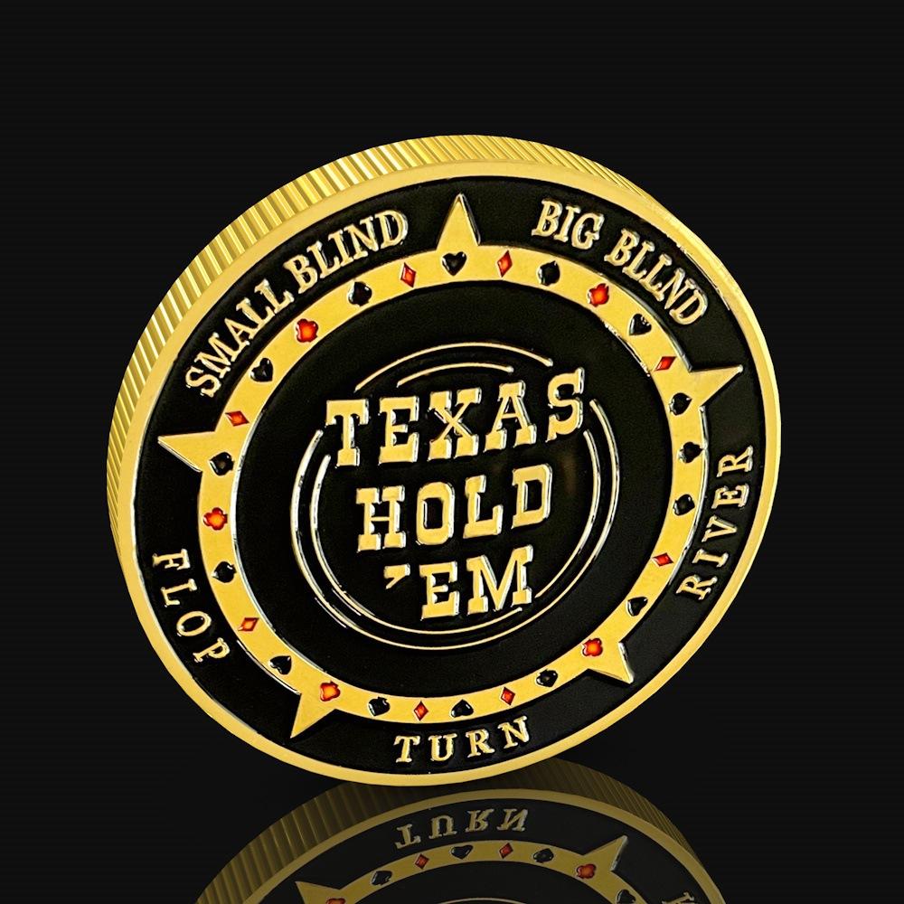 TEXAS Texas Hold'em, chips, metal press, gold coin chips, creative commemorative coin toy gifts