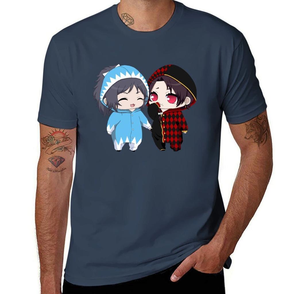 Fanart Yamatonokami Yasusada And Kashuu Kiyomitsu Chibi Tshirt Work Wear Simple Tee Shirt