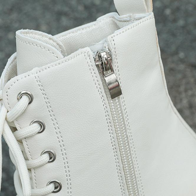 Female British Style Motorcycle Thick Soled Spring and Autumn Thin Single Boots  Winter Sweet Cool Short Boots