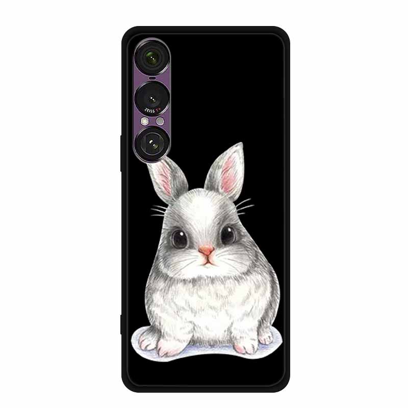 Pro pouzdro na telefon Sony Xperia 1 VII 2025 Kreslené kočky TPU Měkké černé silikonové zadní krycí pouzdro Pro Sony Xperia 1VII 6.5" Pouzdro Funda