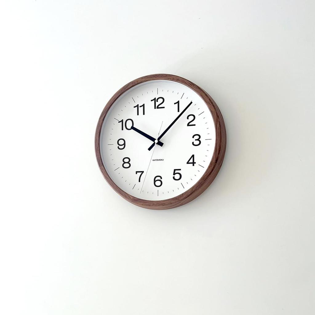 KATOMOKU muku clock 16 Walnut Wall Continuous Second 30cm Diameter km-113WA Clock, Hand, (Quartz Clock)