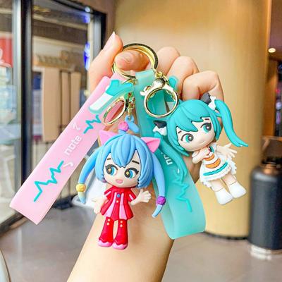Miku Anime Niedlich Hatsune Schlüsselanhänger Weiches Silikon Taschenanhänger Dekoration Auto